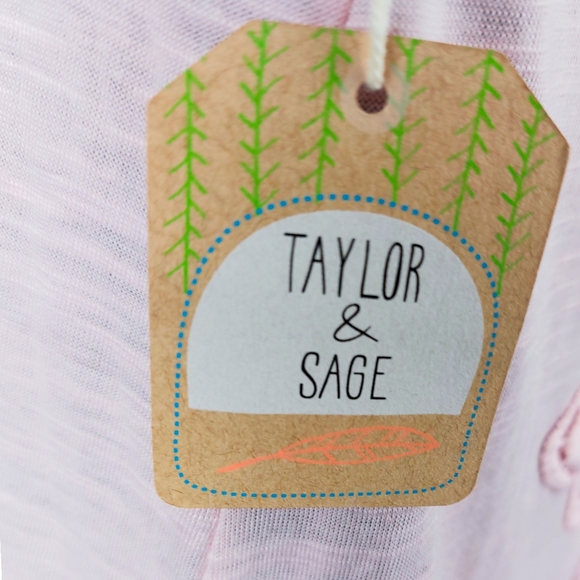 NWT Taylor & Sage Wmns M Boho Pink Tie Front Embroidered Back Top - Picture 5 of 6